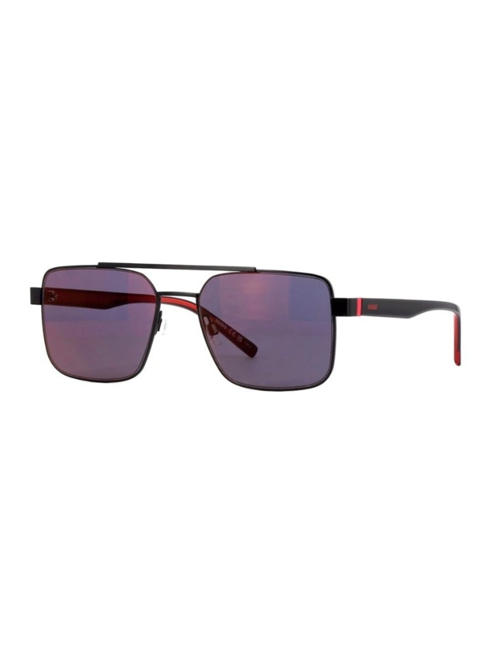 New Authentic Hugo Boss Men's Matte Black Square Metal Sunglasses